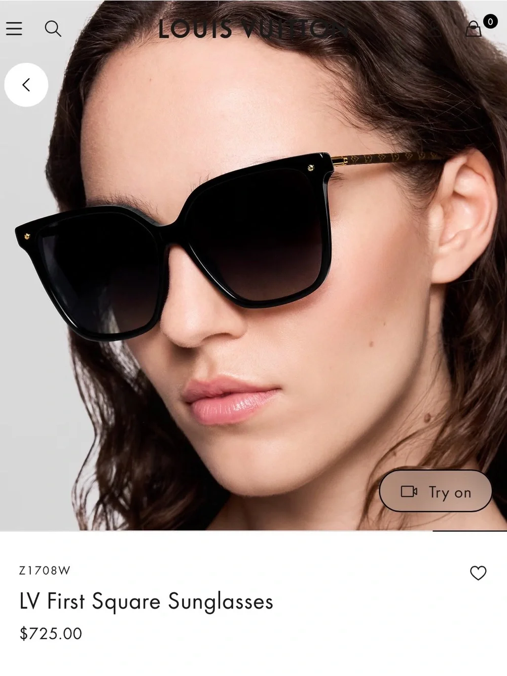 Louis Vuitton Black Gradient Square Sunglasses